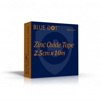 BLUE DOT Zinc Oxide Tape 2.5cm x 10m, Hand Tear, Case of 288